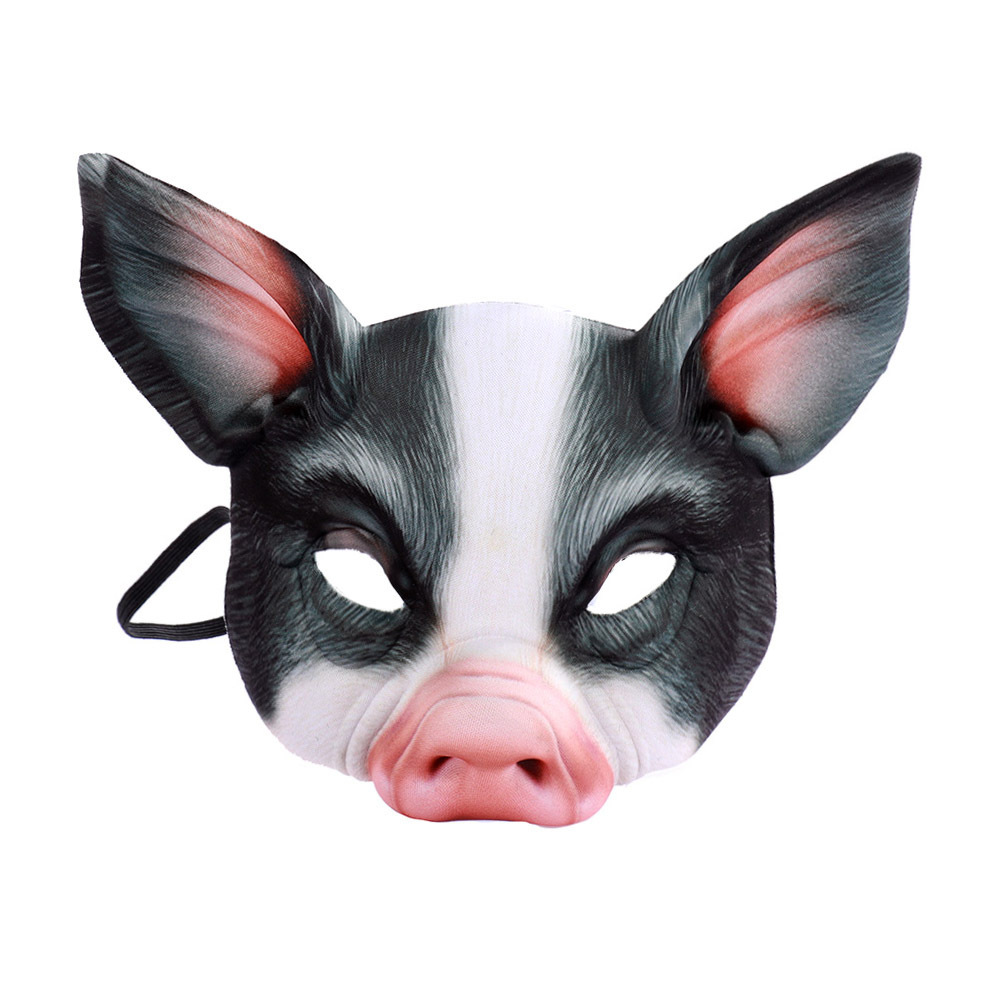 リアルな動物のハーフフェイスマスク（豚・虎柄）ハロウィン・カ - Respirator Half Face のレビューと価格