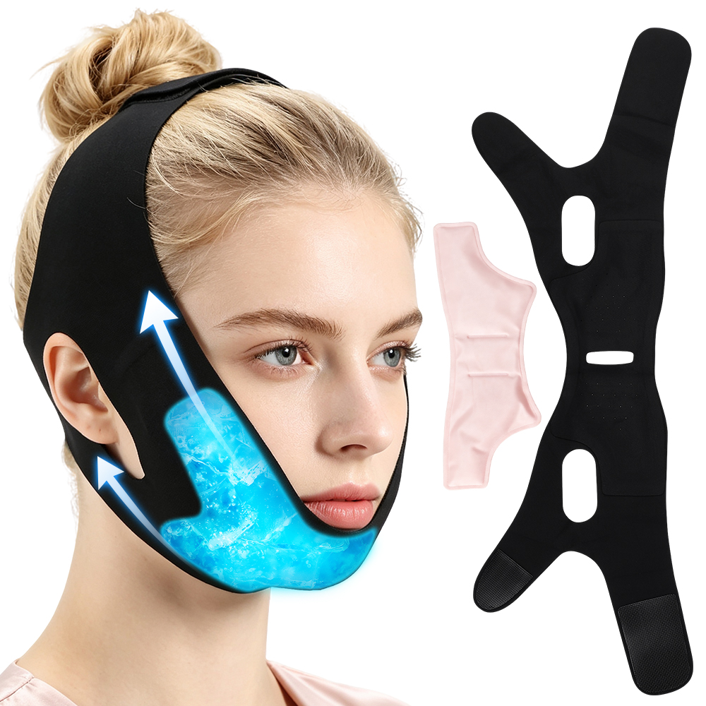 フェイスアイスパック 再利用可能なホットコールドジェルパック - Black Face Mask Pack のレビューと価格