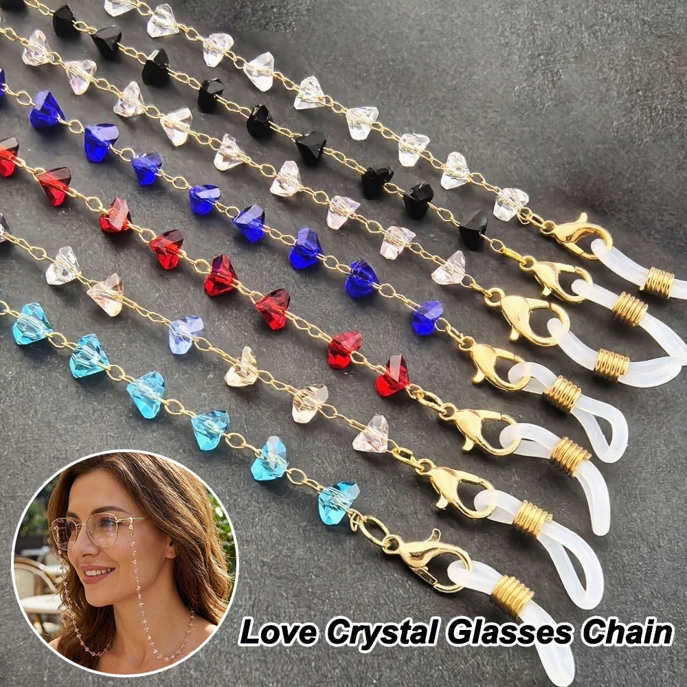 ファッションアクセサリー 三角形クリスタルメガネホルダー メ - Mask Chain Holder のレビューと価格