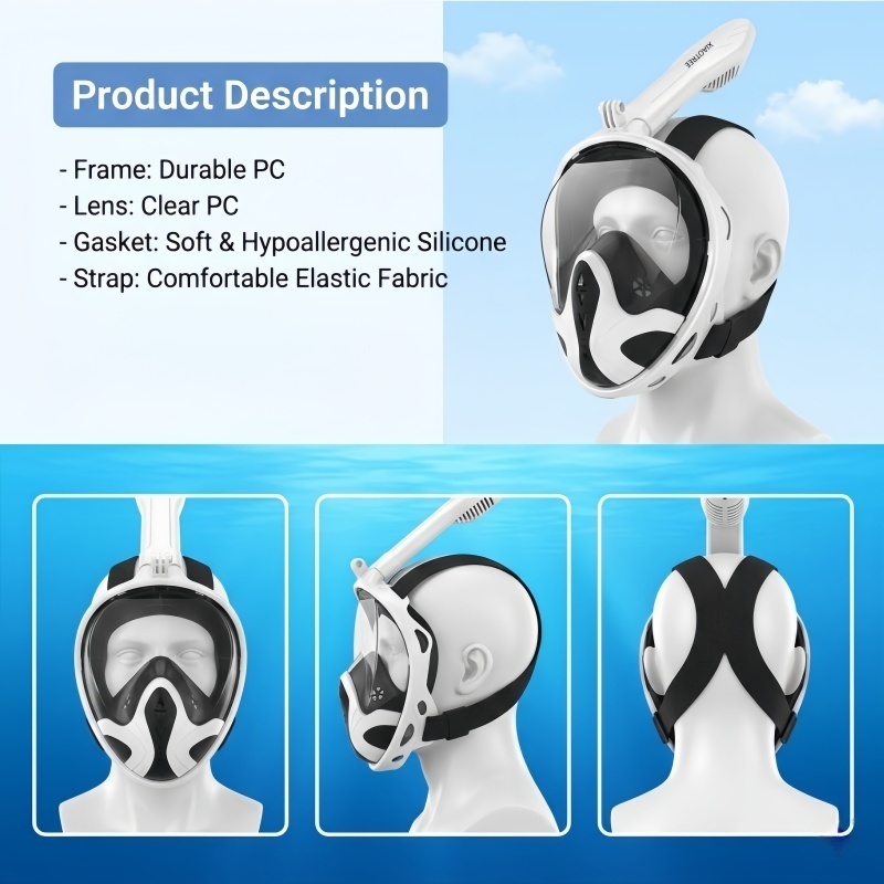 XIAOTREE フルフェイスシュノーケルマスク、取り外し可 - Anti Pollution Mask のレビューと価格