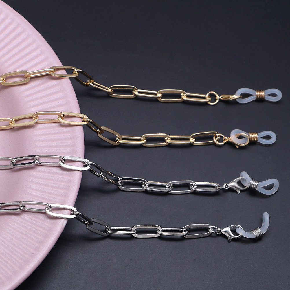 メタルゴールドペーパークリップリンクメガネチェーンマスクスト - Mask Chain Holder のレビューと価格